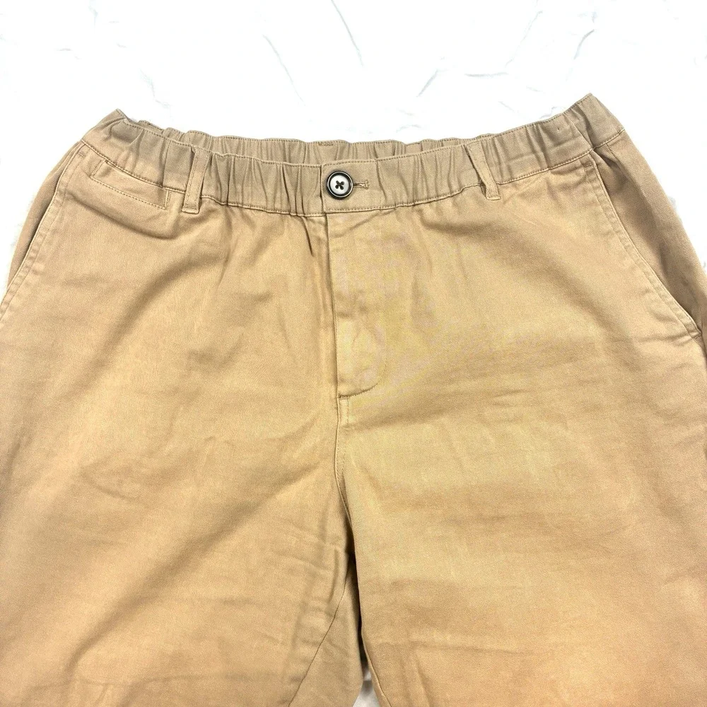 Cove USA Pants Khaki Brown Chino 34 x 27 Elastic Stretch Straight Cut Fades